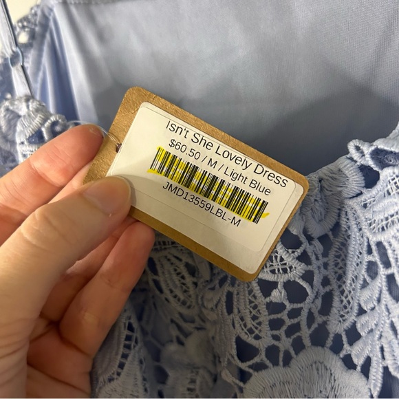 NWT Vestique Isn't She Lovely Light Blue Tiered Mini Dress - Picture 5 of 8